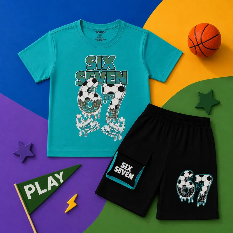 Bộ bóng đá bé trai Six Seven 67 Y6123 cotton 100%
