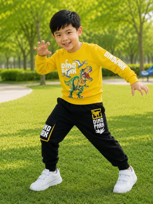 Bộ thu đông bé trai Dino Park 5304 cotton 100%