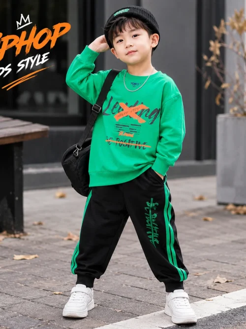 Bộ thu đông bé trai Leading Y24135-Y24136 cotton 100%